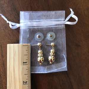 Handmade 14kt Gold-filled drop earrings with crystal bead accent